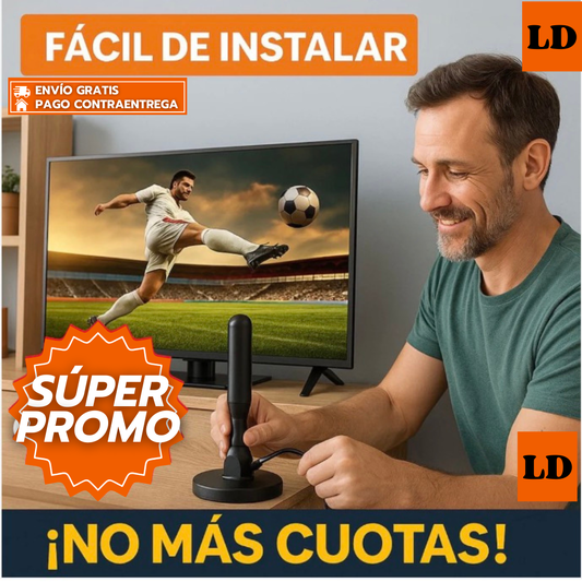 SignalMax™: Antena TDT Digital HD con Base Magnética para Señal Clara y Estable sin Suscripciones