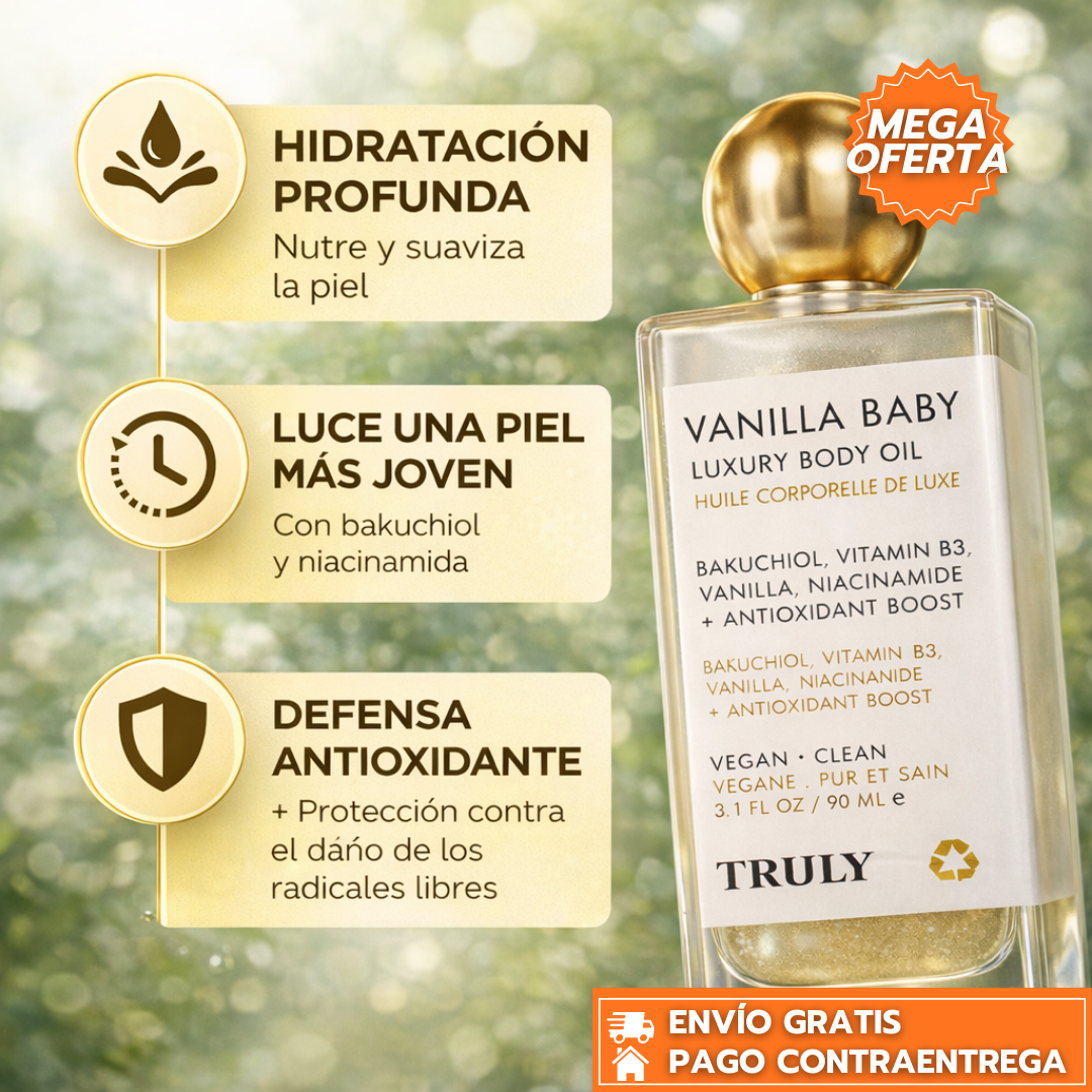 Vanilla Baby™ - Aceite Corporal Hidratante Con Brillo