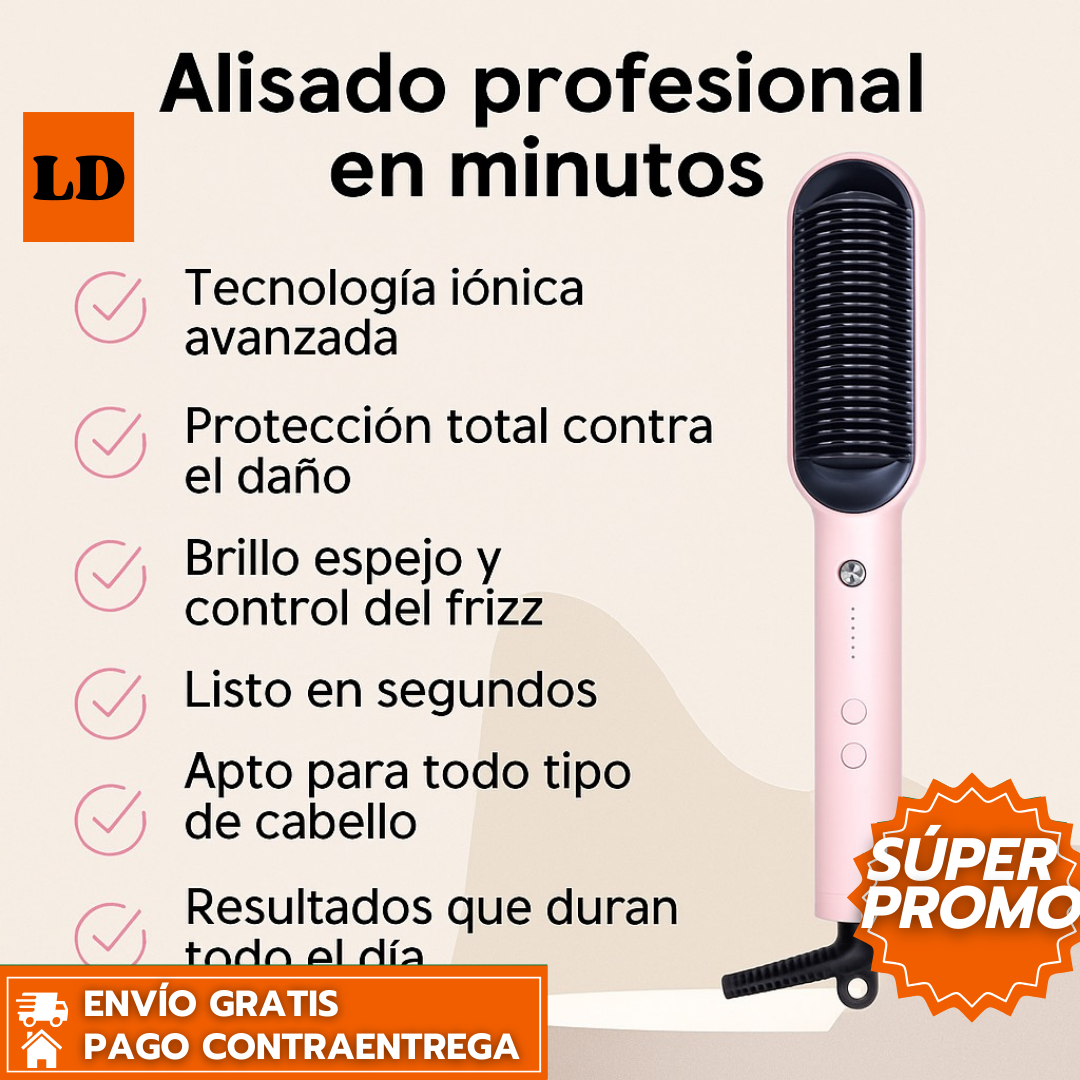 TYMO RING™: Cepillo Alisador Rápido que Deja tu Cabello Suave, Brillante y Sin Frizz